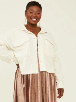 Dylan Sherpa Shacket -ChicAura Store 003017 ACT11040AR IVORY 01