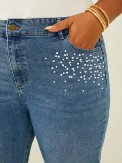 Pearl Girlfriend Jeans -ChicAura Store 003032 PC391 D9GF VINTAGE WASH 05