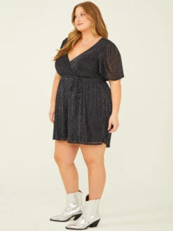 Marlene Glitter Romper -ChicAura Store 003038 IBR30017AS P BLACK 02