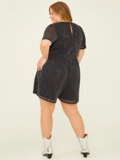 Marlene Glitter Romper -ChicAura Store 003038 IBR30017AS P BLACK 03
