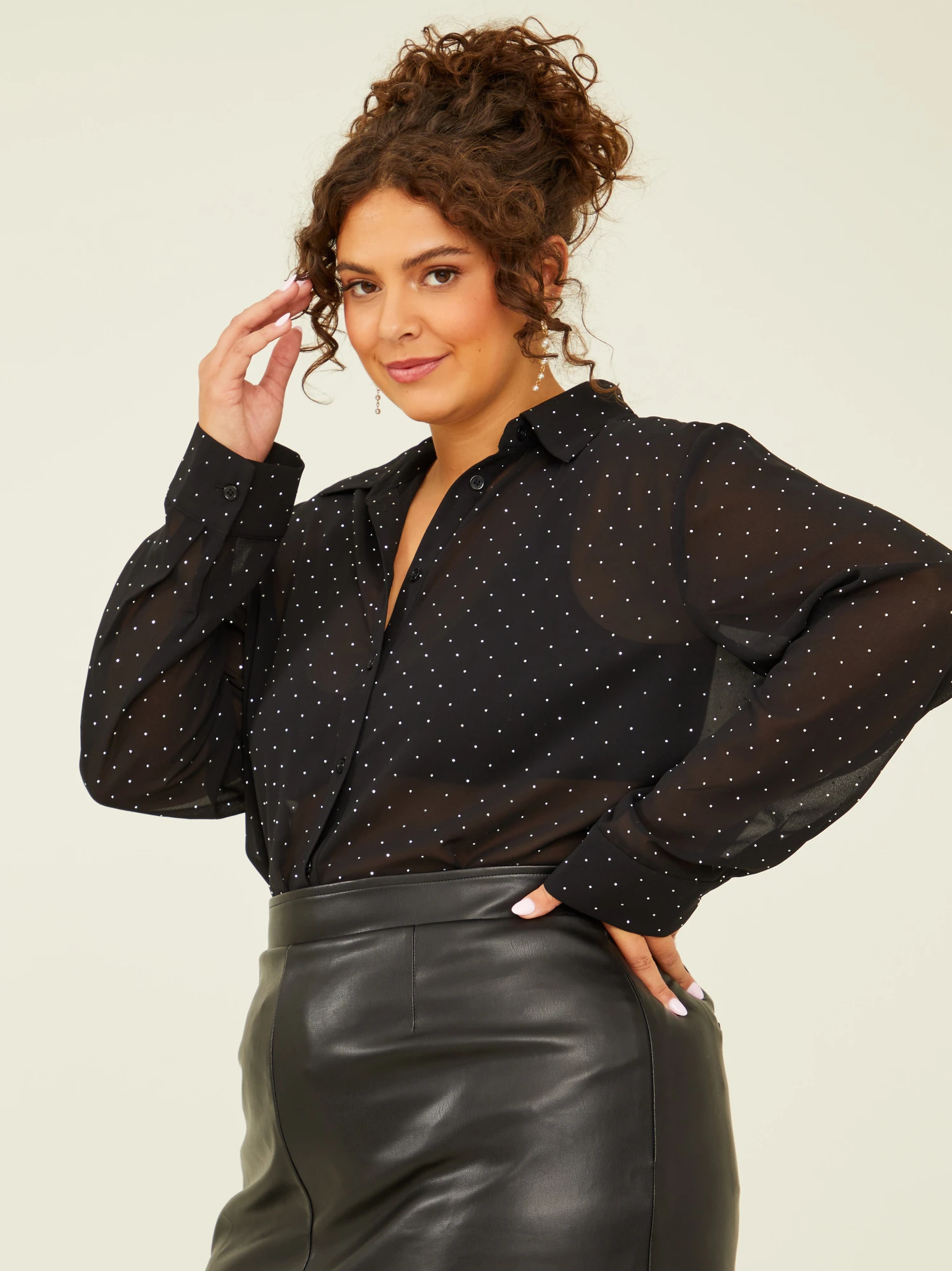 Abby Sparkle Buttondown Top 3 Abby Sparkle Buttondown Top - Image 3