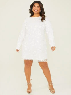 Zoe Sequin Dress -ChicAura Store 003038 ILD2849AS P WHITE 02