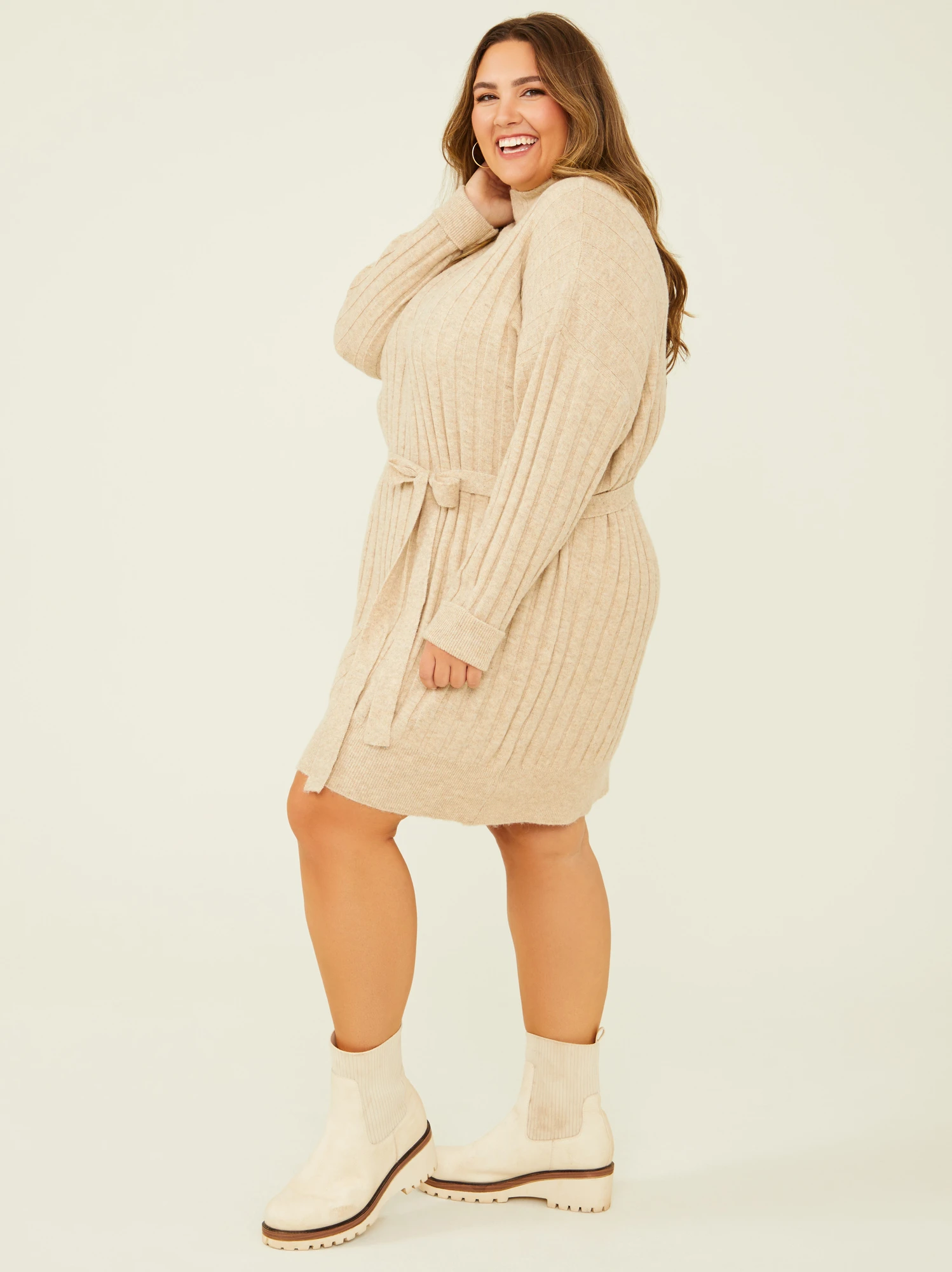 Adeline Belted Sweater Dress 3 Adeline Belted Sweater Dress - Image 3