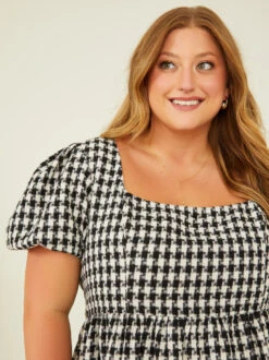 Cora Tweed Dress -ChicAura Store 003038 ILD3056AS P BLACK WHITE 04