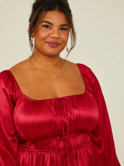 Faye Dress -ChicAura Store 003041 PLD44187 018 RED 04