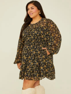 Adalee Floral Dress 9 Adalee Floral Dress -ChicAura Store 003041 PLD46374 018 BLACK MULTI 04