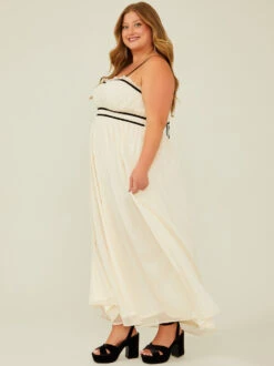 Everleigh Shimmer Maxi Dress -ChicAura Store 003041 PLD46524 018 CREAM BLACK 02