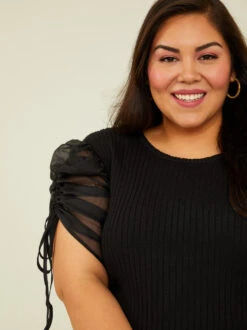 Effie Top -ChicAura Store 003041 PLT19804 018 BLACK WHITE 04