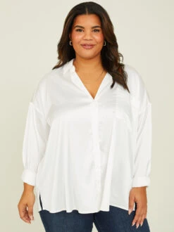 Hendrix Buttondown Top -ChicAura Store 003041 PT18381F 018 WHITE 01