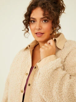 Reversible Sherpa Jacket -ChicAura Store 004015 AE3806AR TAUPE 05