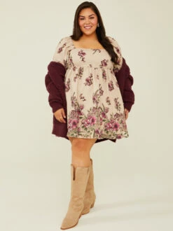 Rae Floral Dress -ChicAura Store 004021 JD2443 24AR BEIGE MULTI 04