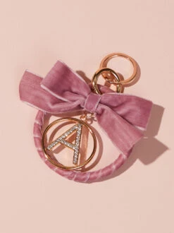 Velvet Monogram Keychain - A