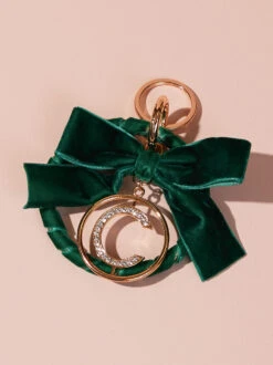 Velvet Monogram Keychain - C