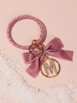 Velvet Monogram Keychain - M