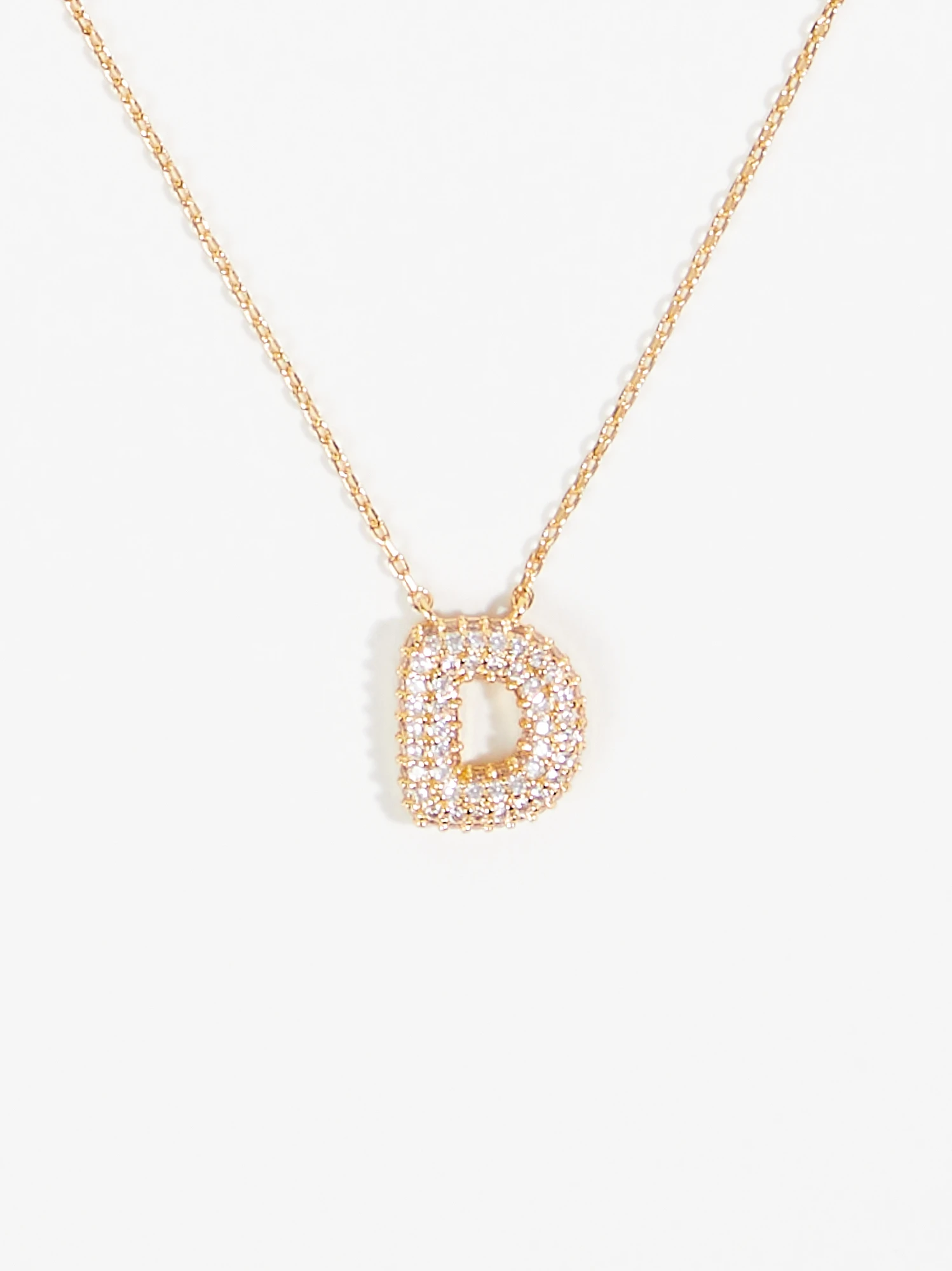 Crystal Bubble Monogram Necklace - D 1 Crystal Bubble Monogram Necklace - D