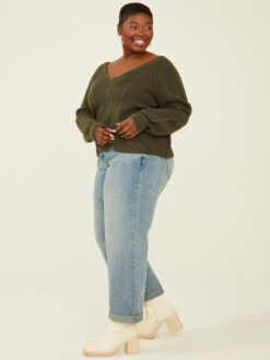 Amalia Sweater -ChicAura Store 004086 WT310Z OLIVE 02