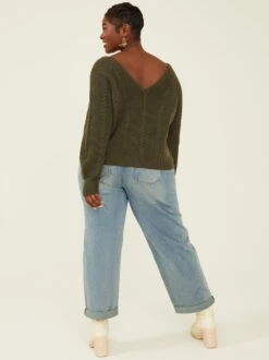 Amalia Sweater -ChicAura Store 004086 WT310Z OLIVE 03