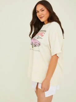 Ford Mustang Oversized Tee -ChicAura Store 004094 12PXFRD0130 NATURAL 02