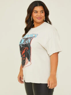 Brooks & Dunn Oversized Tee -ChicAura Store 004110 BRD126402AR CREAM 02