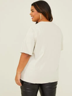 Brooks & Dunn Oversized Tee -ChicAura Store 004110 BRD126402AR CREAM 03