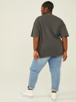 Nirvana Floral Smiley Oversized Tee -ChicAura Store 004110 NIR116527AR BLACK 03