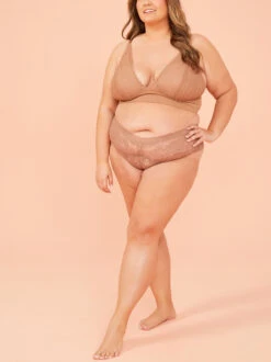 Stretch Lace Hipster Undie -ChicAura Store 004141 ARPT22073 RAW UMBER 02