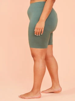 Seamless Ribbed Biker Shorts -ChicAura Store 004173 DY140 DARK FOREST 03