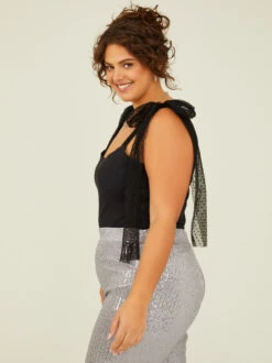 Penny Tie Strap Bodysuit -ChicAura Store 004264 PLT19970 018 BLACK 02