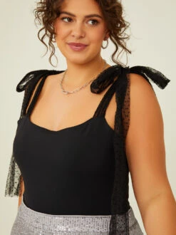 Penny Tie Strap Bodysuit -ChicAura Store 004264 PLT19970 018 BLACK 04