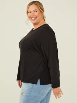 Avianna Long Sleeve Top -ChicAura Store 004264 PT19407 018 BLACK 02